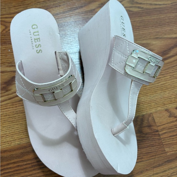 Guess Pink Wedge Sandals with Cushioned Footbed - Picture 4 of 9